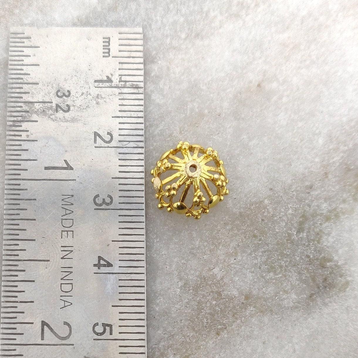 18K gold antique fancy bead cap styled on vintage jewelry