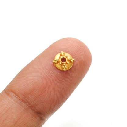 18K gold bead cap 6mm DIY - side profile