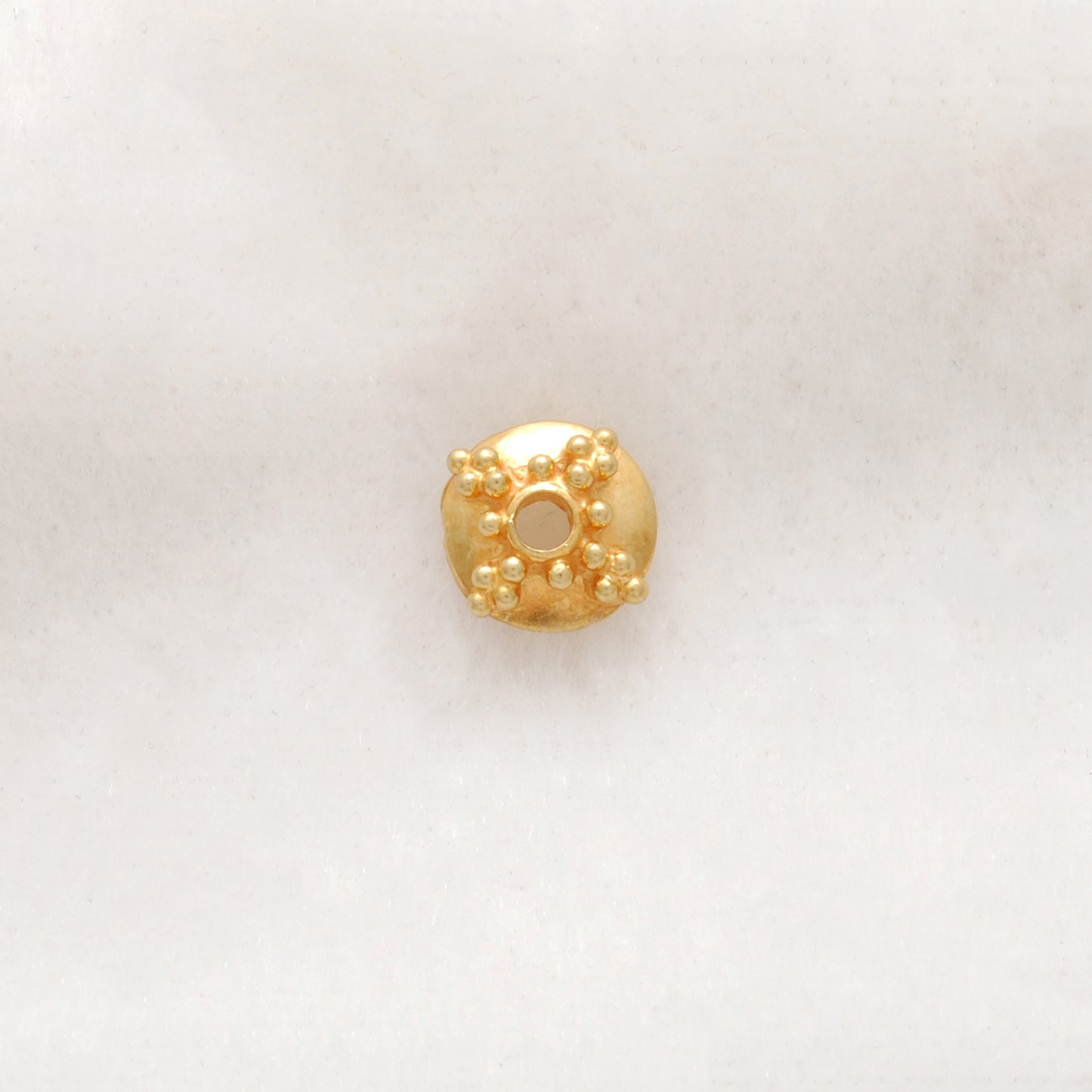 18K gold bead cap 6mm - multiple angles display