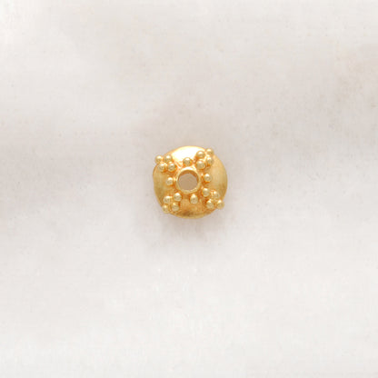 18K gold bead cap 6mm - multiple angles display