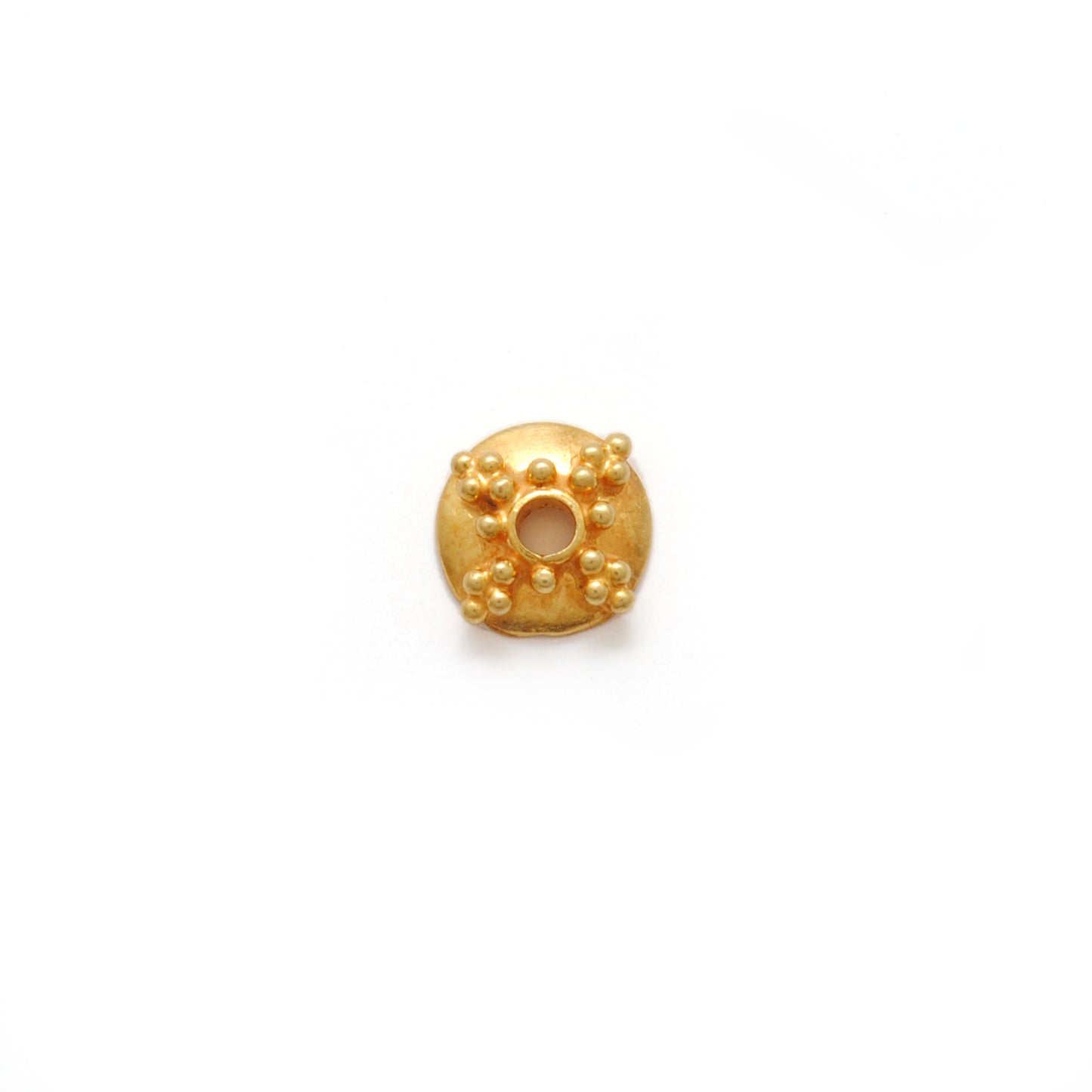 18K gold bead cap finding DIY jewelry making 6mm - front view