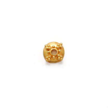 18K gold bead cap finding DIY jewelry making 6mm - front view