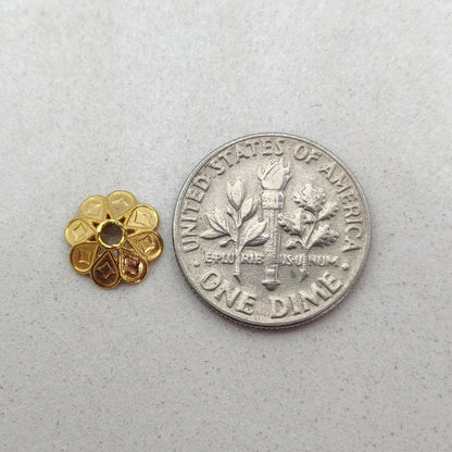 18K gold bead cap findings 9mm DIY styled on jewelry