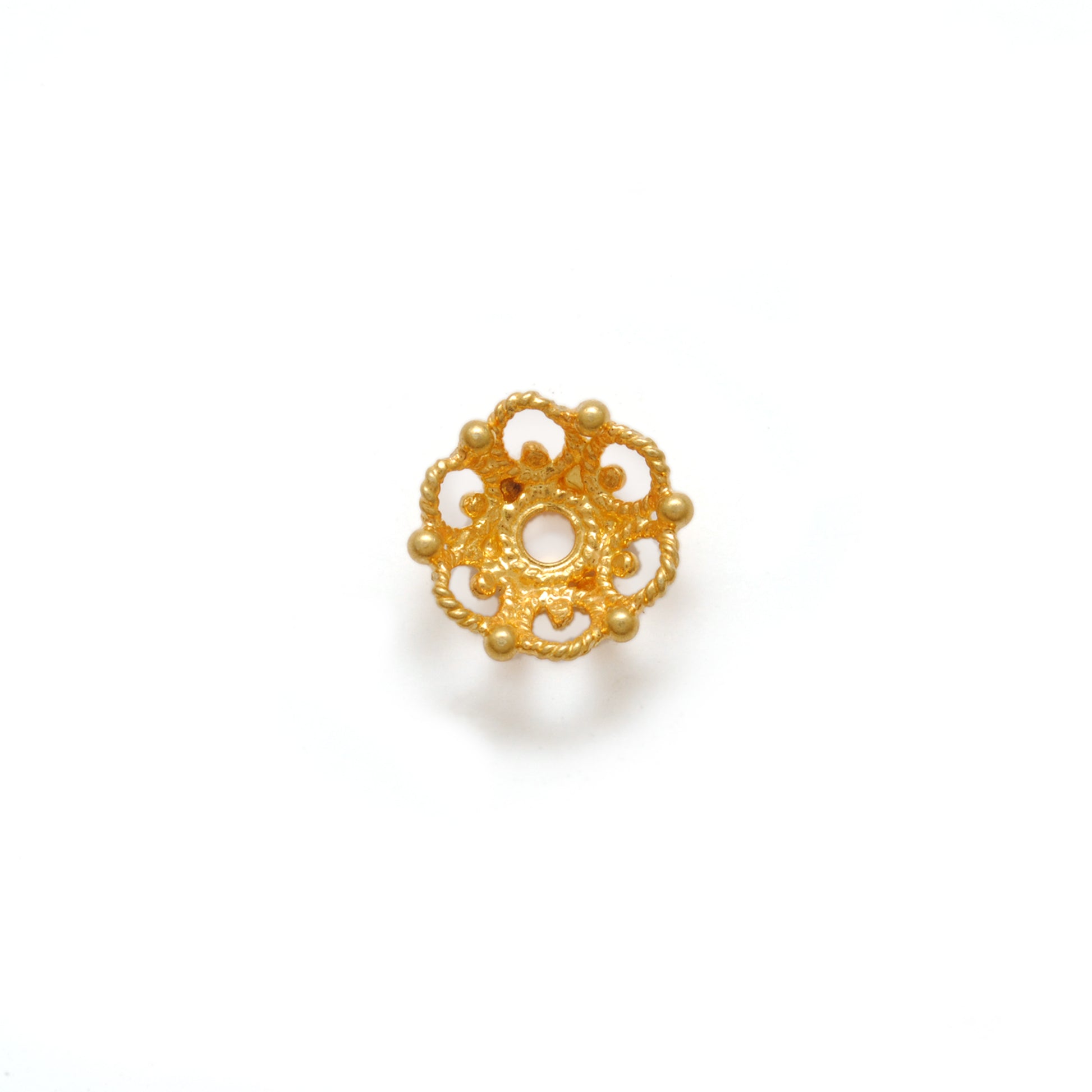 18K gold bead cap spacer craft - close-up detail