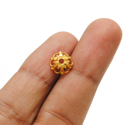 18K gold bead cap spacer craft supplies - side profile