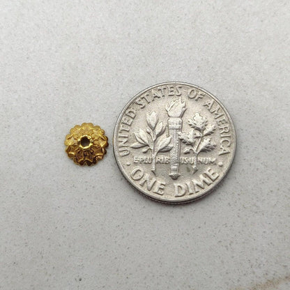 18K gold bead cap supply wholesale scale reference
