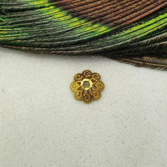 18K gold beads caps spacer for jewelry craft front view