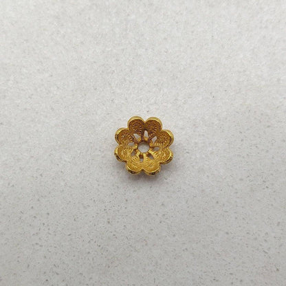 18K gold caps spacer jewelry craft overhead view