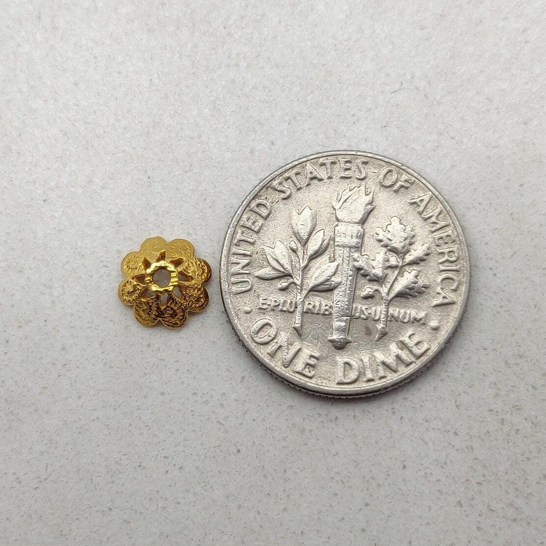 18K gold beads caps spacer craft styled on jewelry