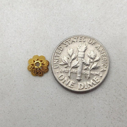 18K gold beads caps spacer craft styled on jewelry