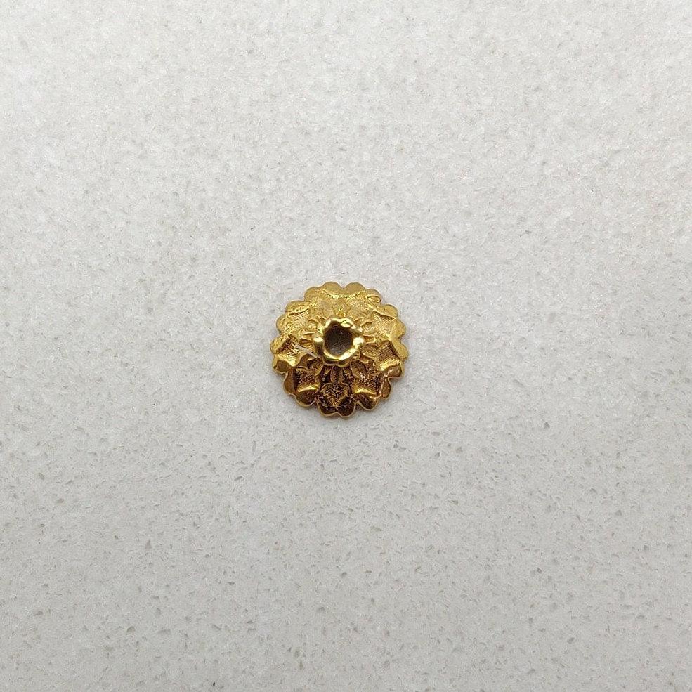 18K gold cap finding - side profile fine jewelry