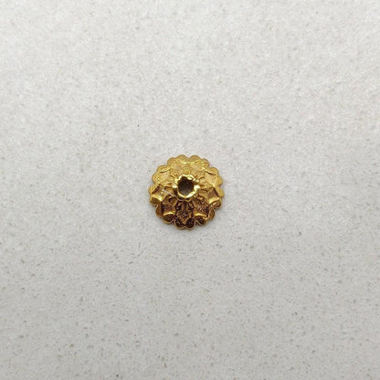 18K gold cap finding - side profile fine jewelry