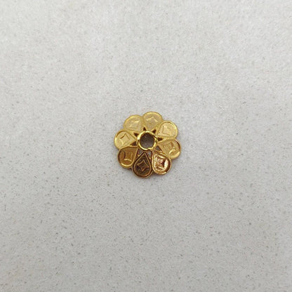 18K gold cap findings DIY craft 9mm - overhead view Jaipur