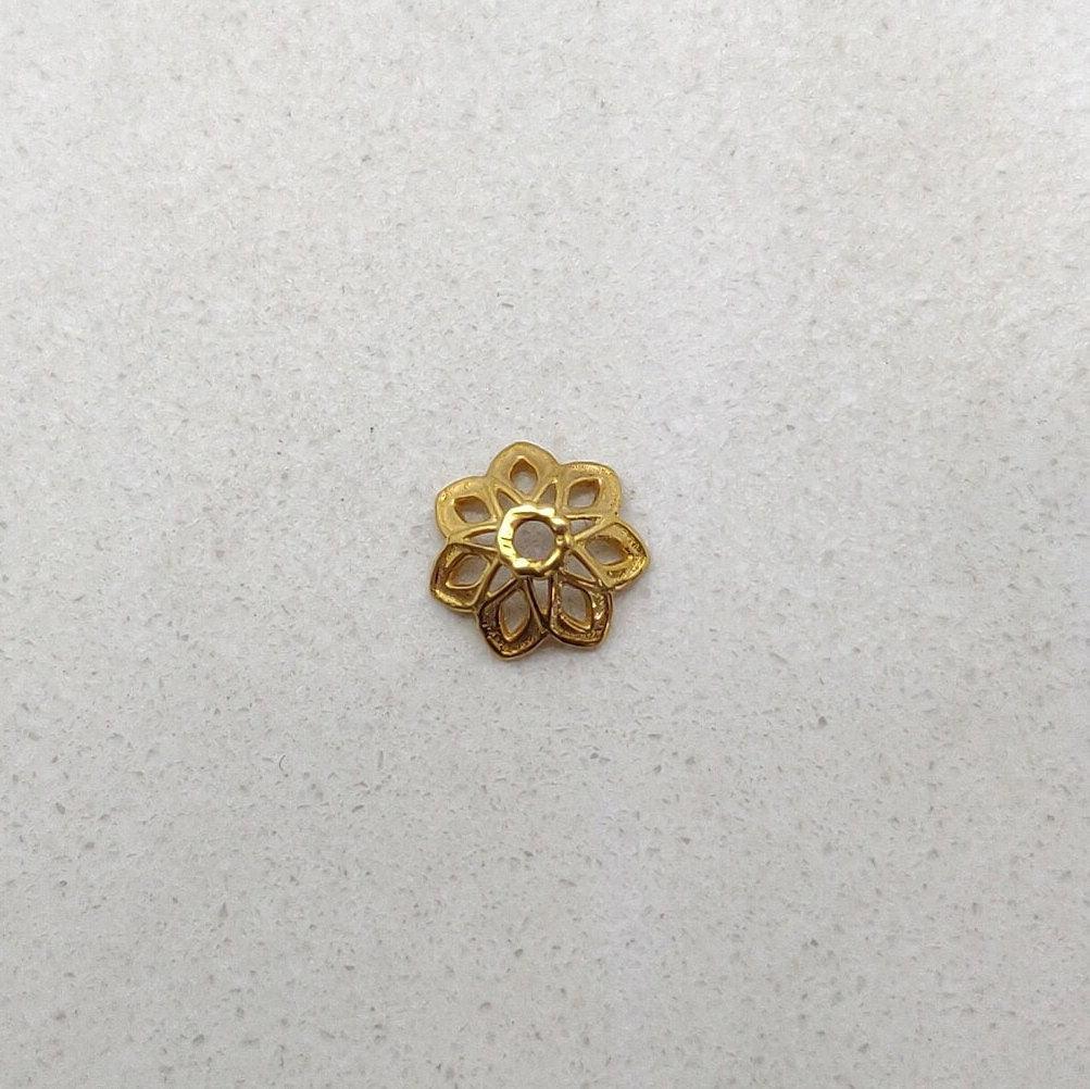 18K gold cap spacer bead - overhead view craft supply