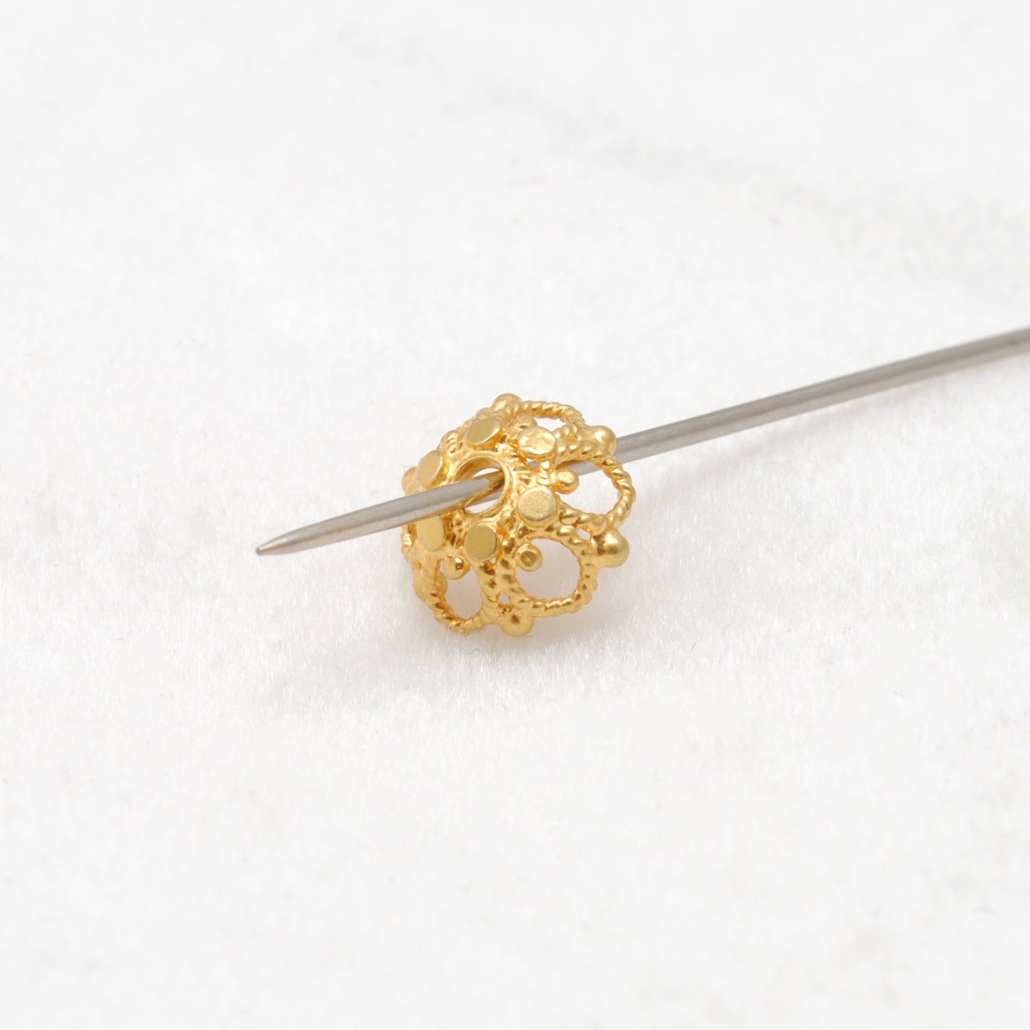 18K gold caps bead spacer DIY craft styled on jewelry