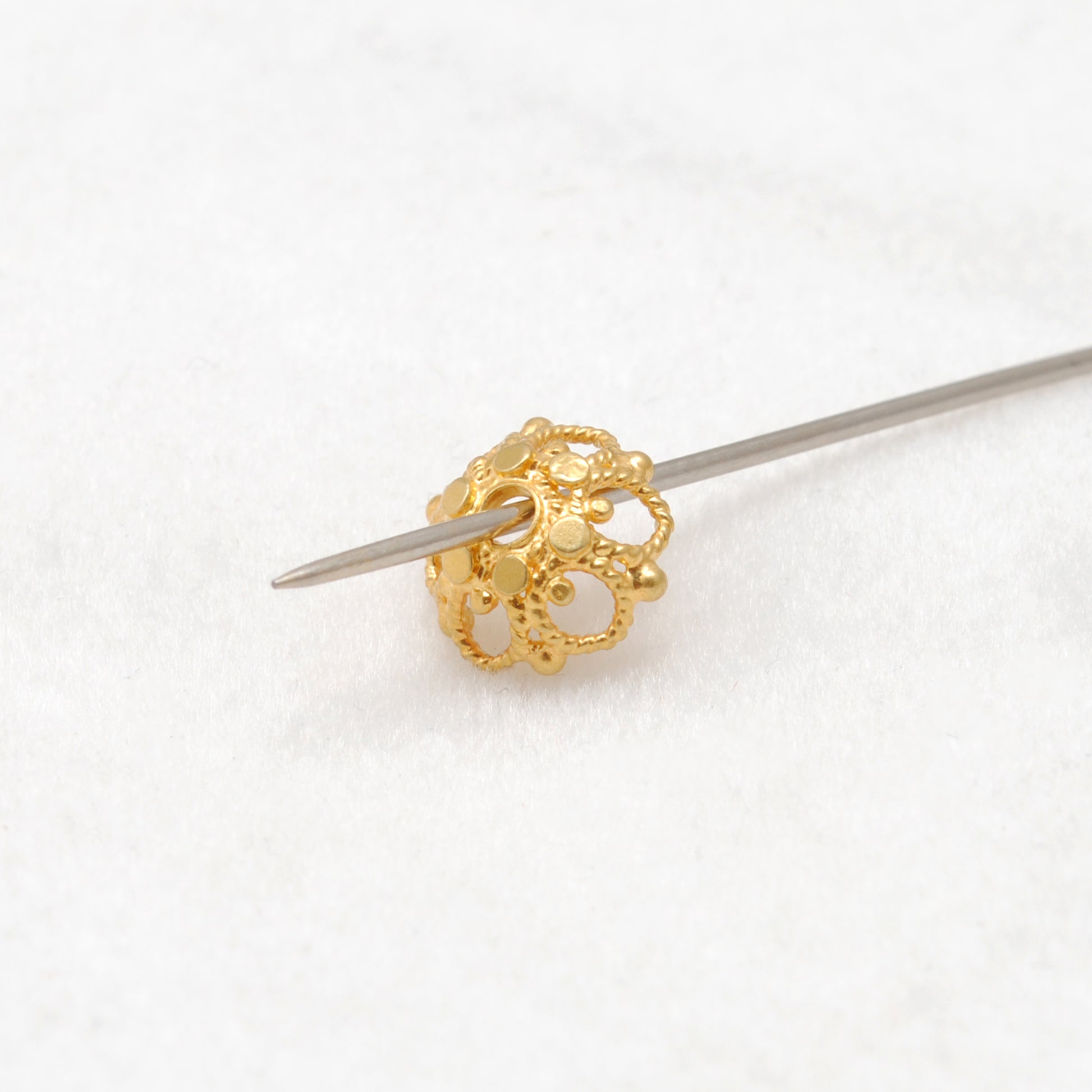 18K gold caps bead spacer DIY craft styled on jewelry