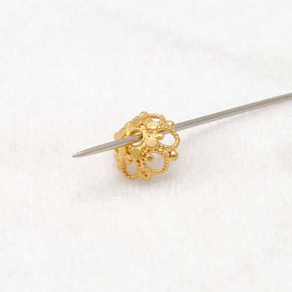 18K gold caps bead spacer DIY craft styled on jewelry