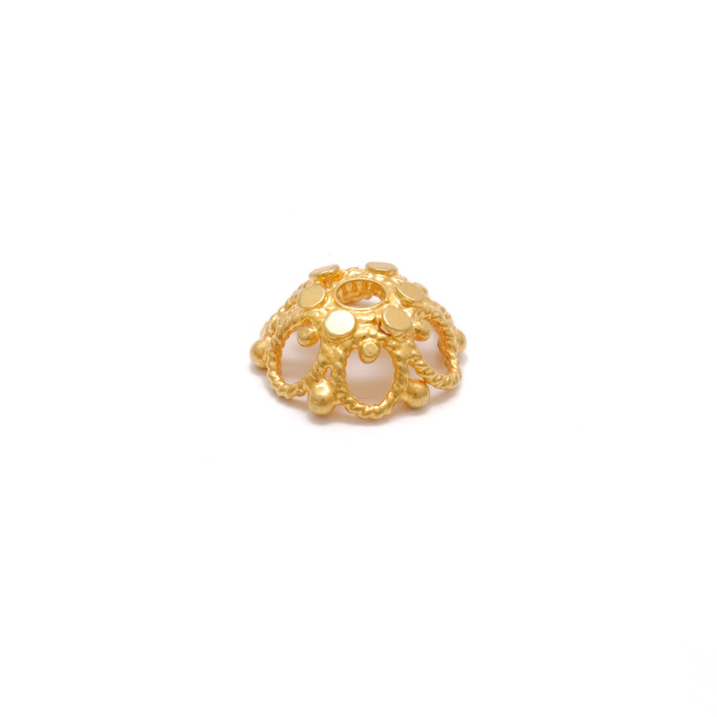 18K gold caps spacer DIY craft supply - overhead view