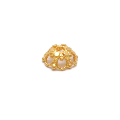 18K gold caps spacer DIY craft supply - overhead view