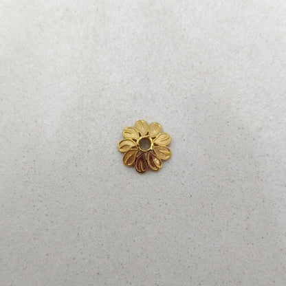 18K gold disc bead cap 9x3mm - side profile wide flat