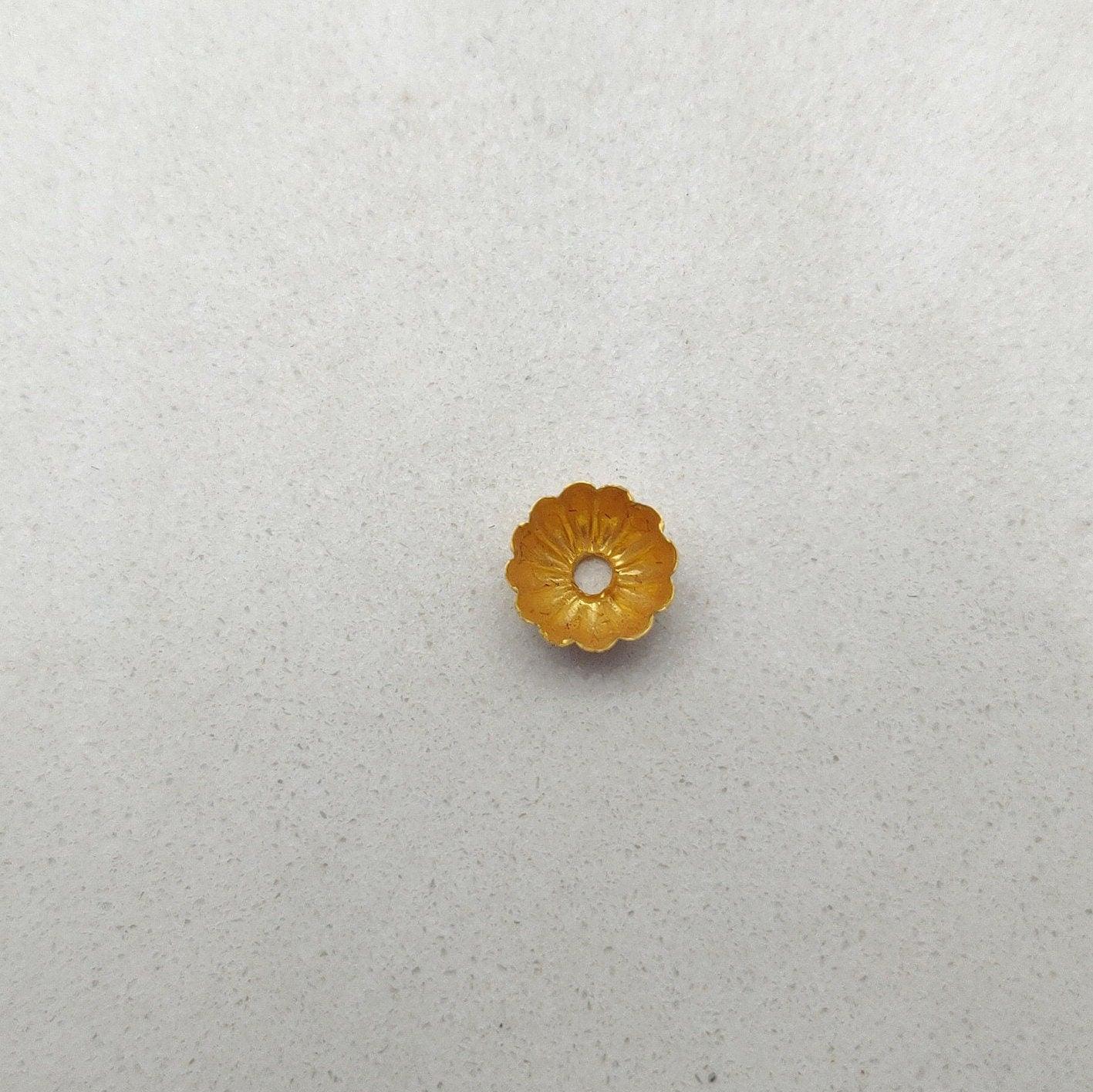 18K gold ending spacer cap 8mm styled on necklace ending