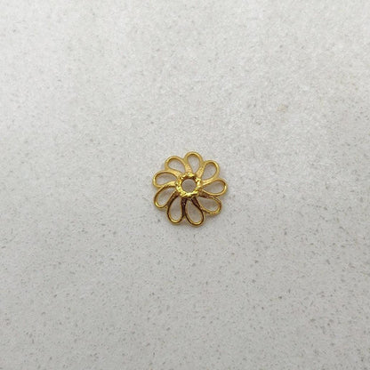 18K gold fancy end cap 7mm - overhead view Jaipur