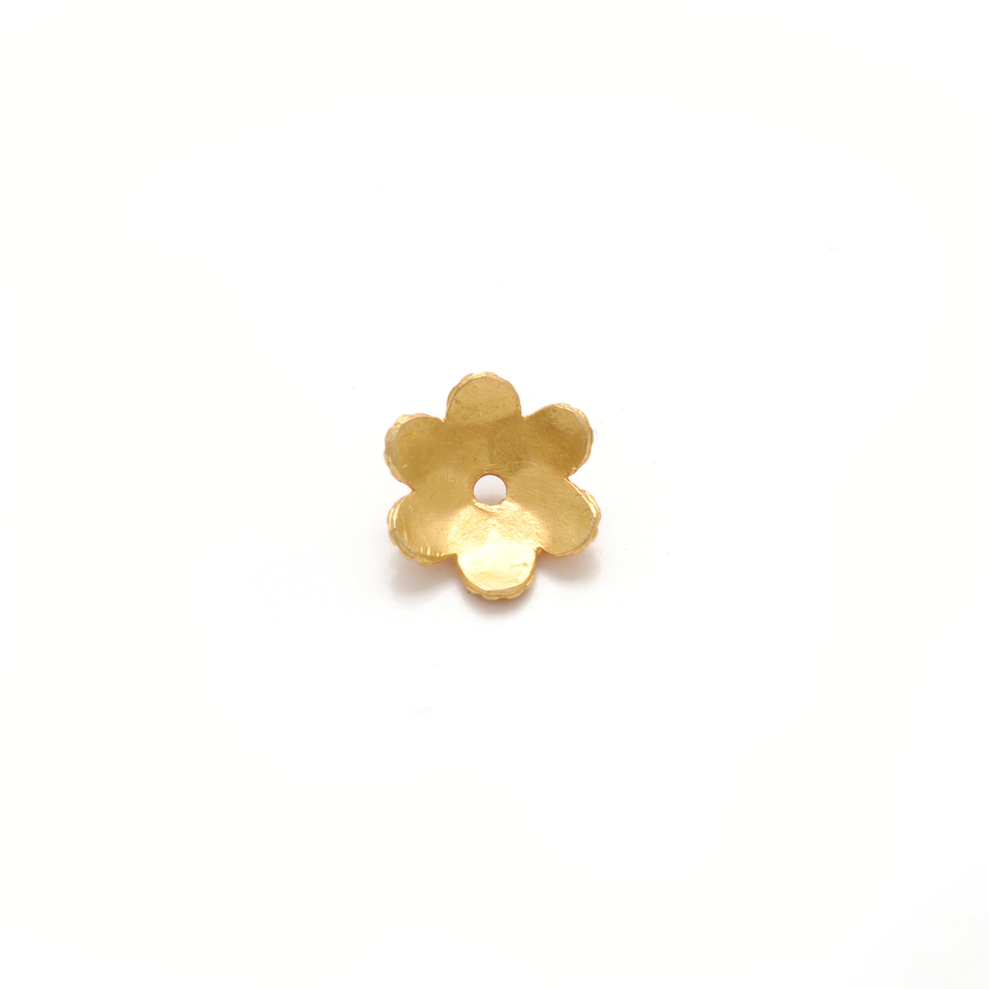 18K gold fancy floral spacer cap - close-up ornate detail