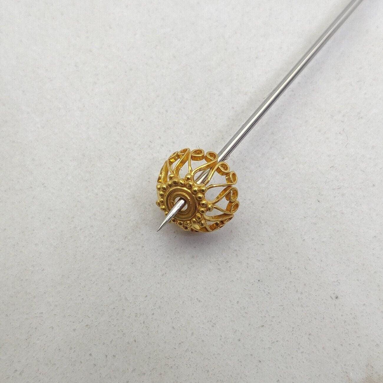 18K gold fancy spacer cap 11mm - close-up bold decoration
