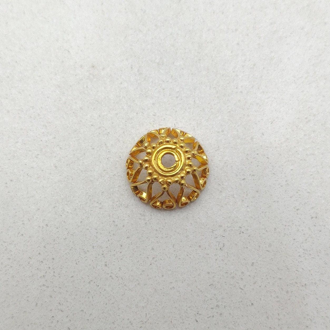 18K gold fancy spacer cap 11mm - side profile large