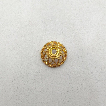 18K gold fancy spacer cap 11mm - side profile large