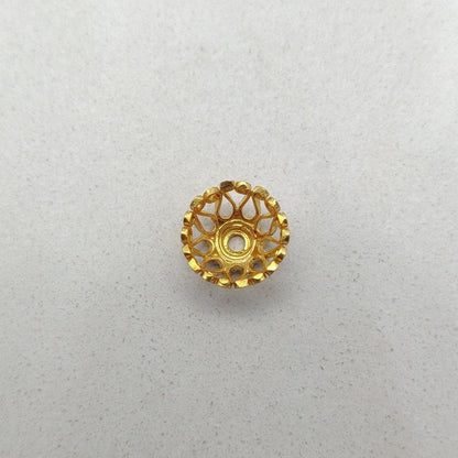 18K gold fancy spacer cap 11mm styled on luxury necklace