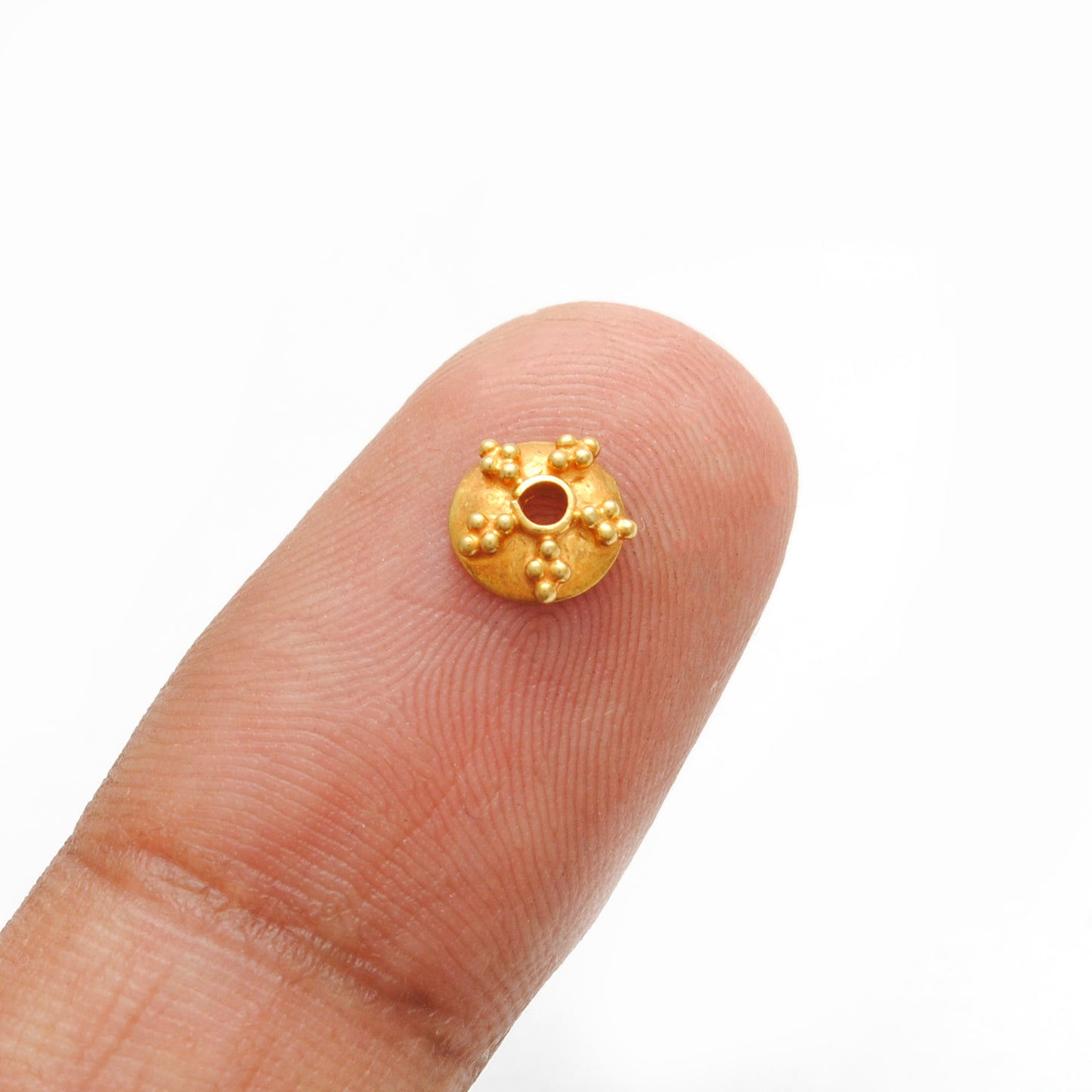 18K gold fancy spacer cap 6mm - side profile