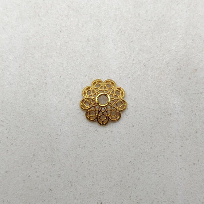18K gold filigree spacer cap - side profile wire detail