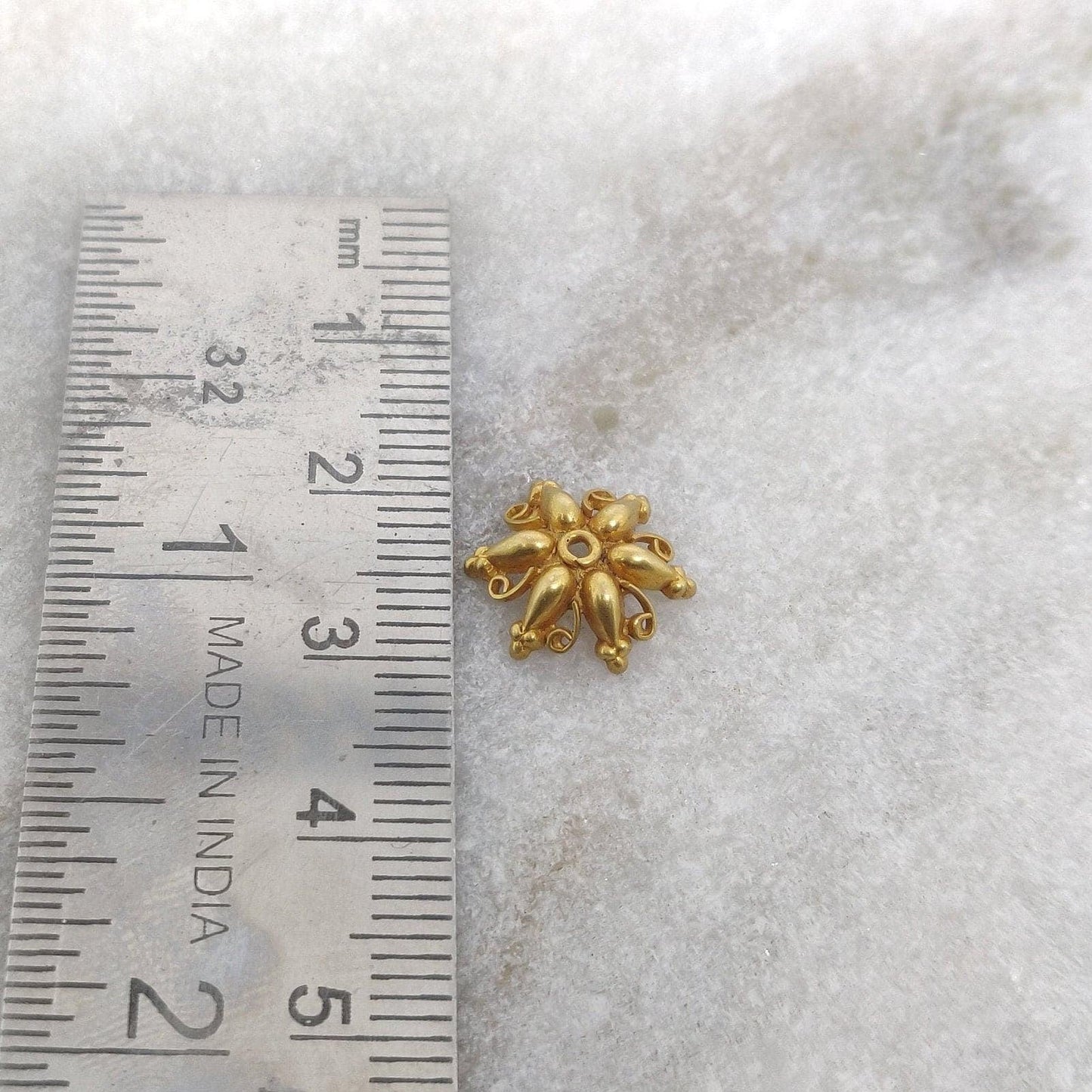 18K gold findings spacer cap DIY craft - overhead view
