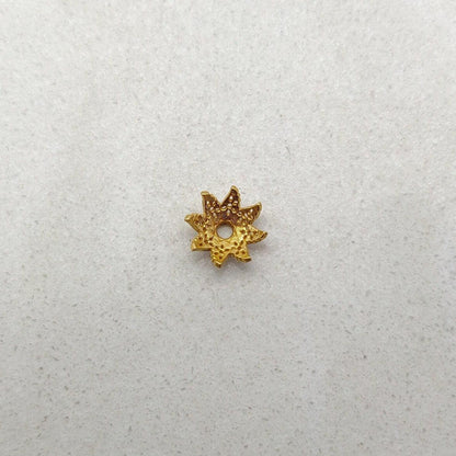 18K gold floral bead cap spacer - overhead view Jaipur