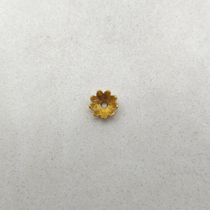 18K gold floral cap DIY supply - overhead view