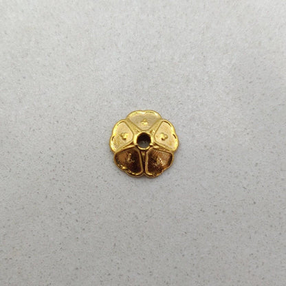 18K gold floral cut spacer cap 9mm - overhead view Jaipur