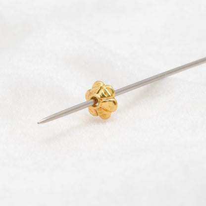 18K gold floral spacer bead cap 7mm - side profile