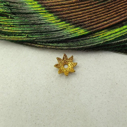 18K gold floral spacer bead cap DIY - close-up detail
