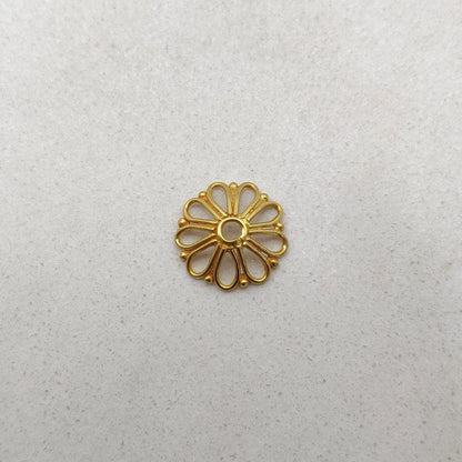 18K gold floral spacer bead cap - side profile