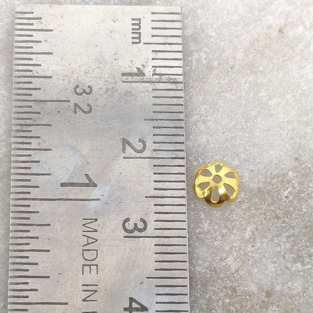 18K gold floral spacer cap DIY styled on gemstone strand