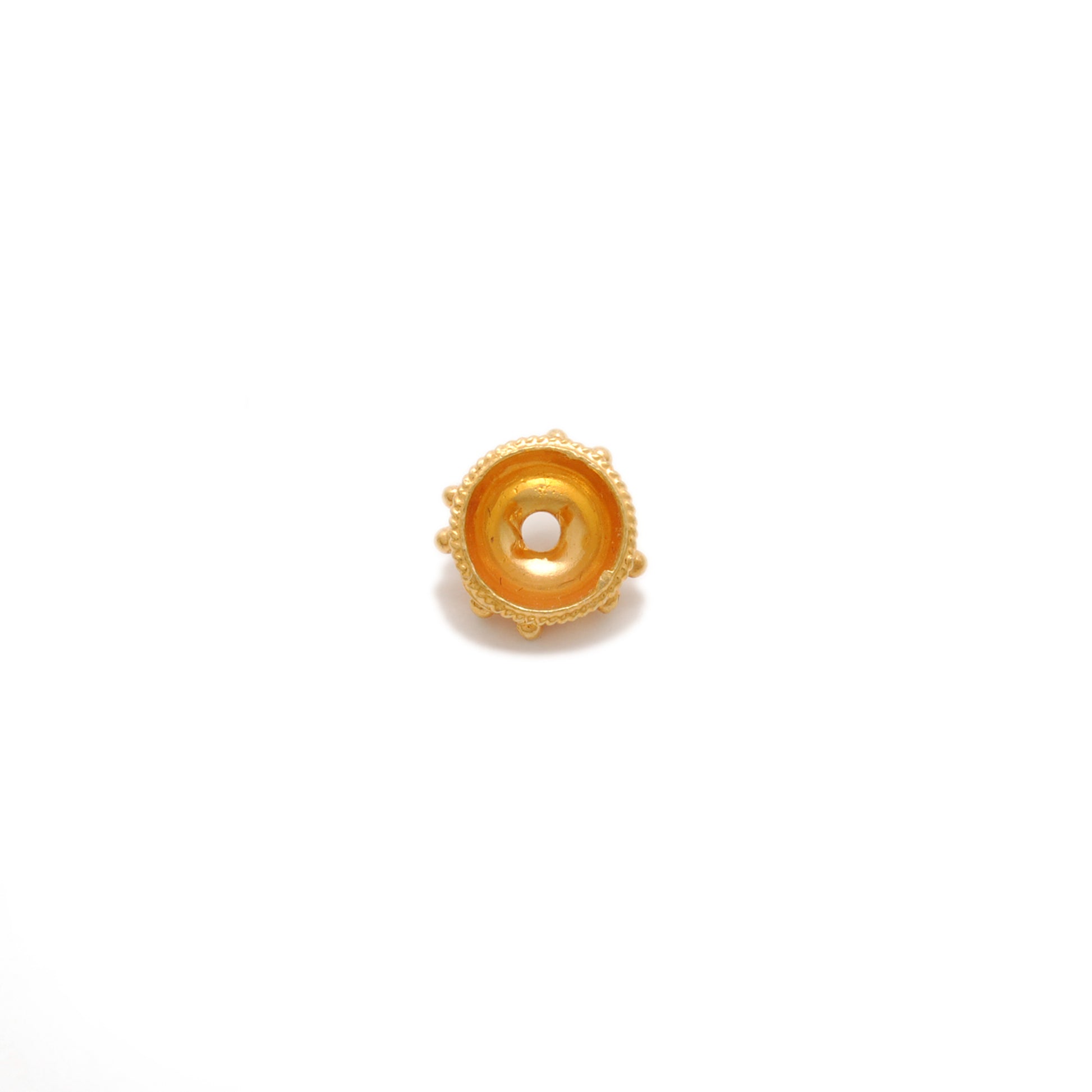 18K gold floral spacer cap - multiple angles display