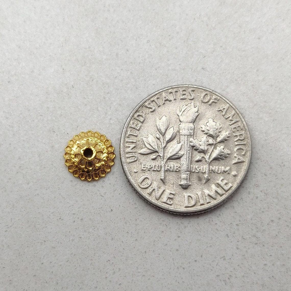 18K gold floral spacer cap styled on gemstone necklace