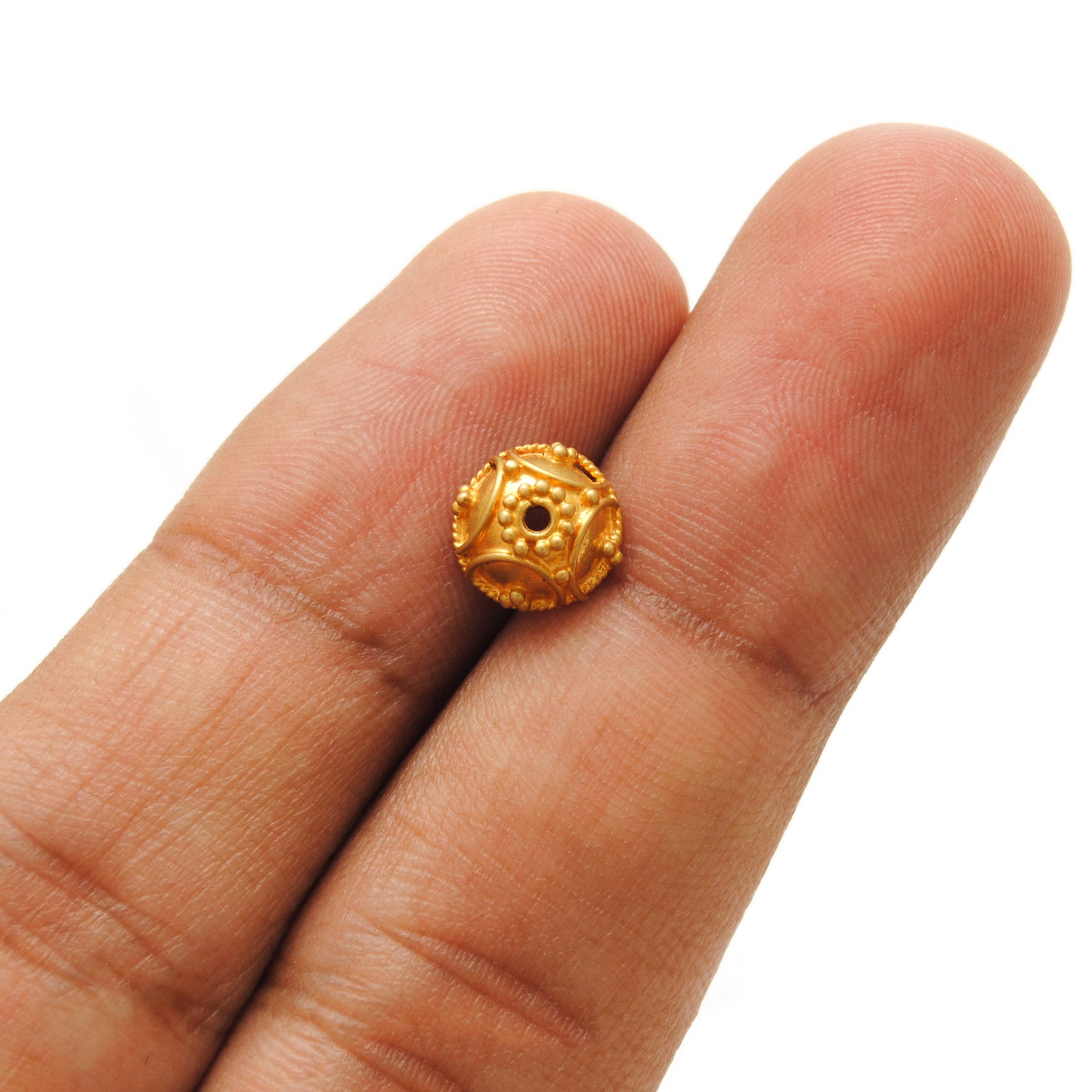 18K gold handcrafted spacer cap 8mm - side profile