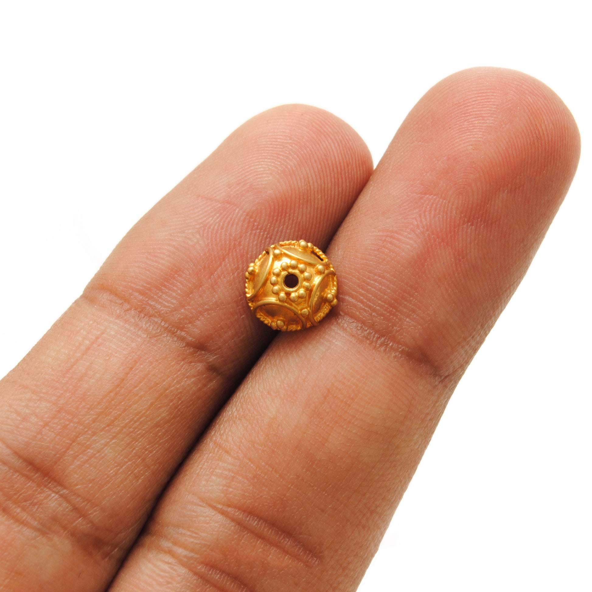 18K gold handcrafted spacer cap 8mm - side profile