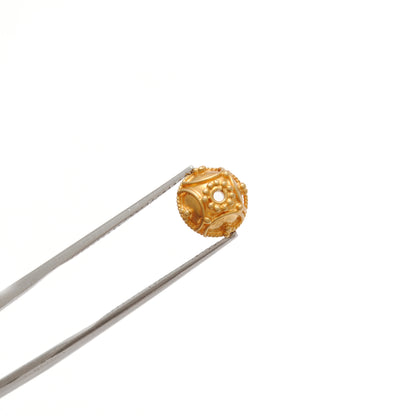 18K gold handcrafted spacer cap 8mm - scale reference wholesale