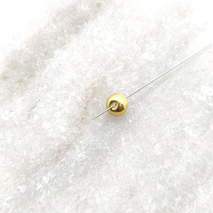 18K gold plain bead cap 6mm DIY styled on fine jewelry