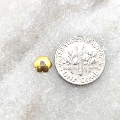 18K gold plain cap 6mm - overhead view Jaipur