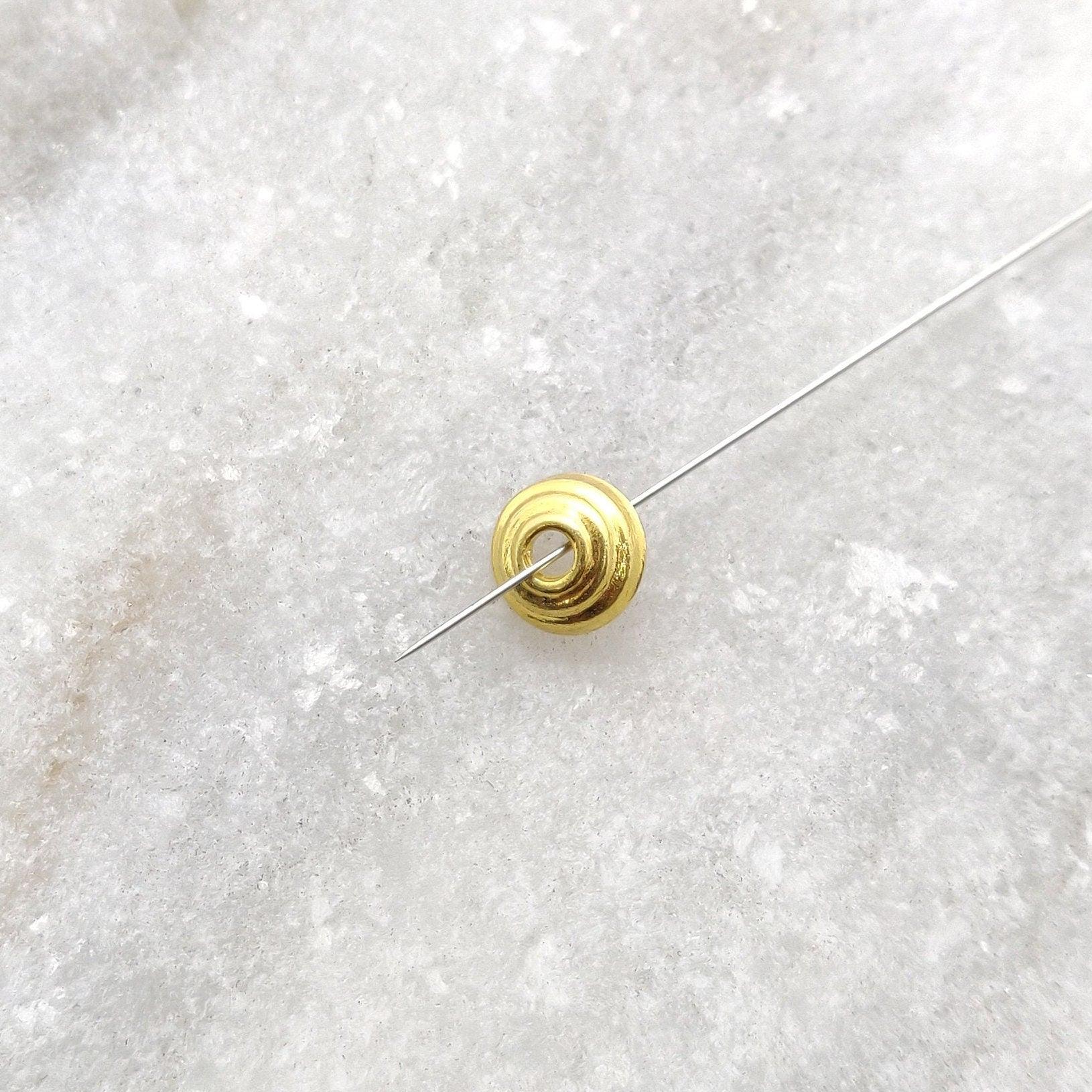 18K gold round bead cap 6mm - overhead view