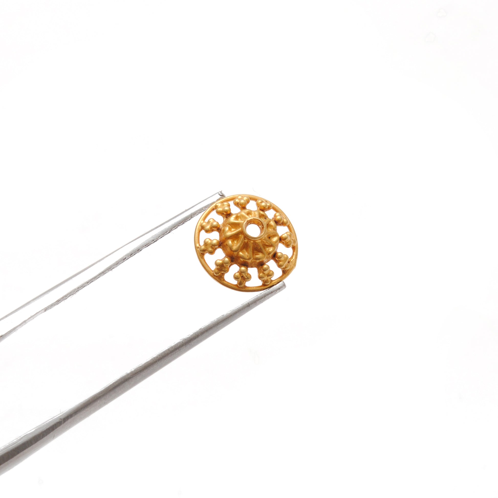 18K gold round cap 10mm - scale reference wholesale